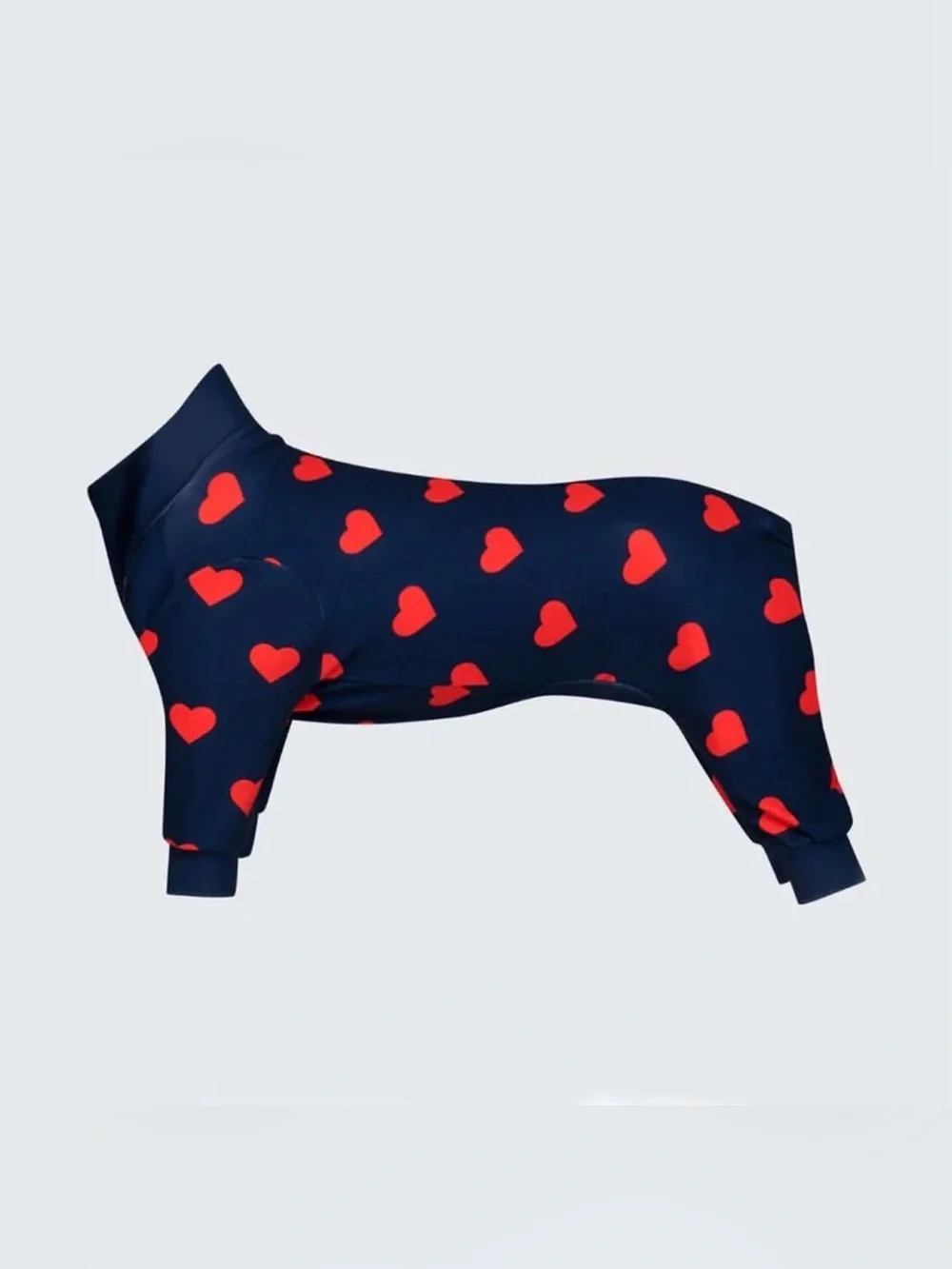 Dog, spark paws pajamas, navy blue with red hearts, XL, Q66